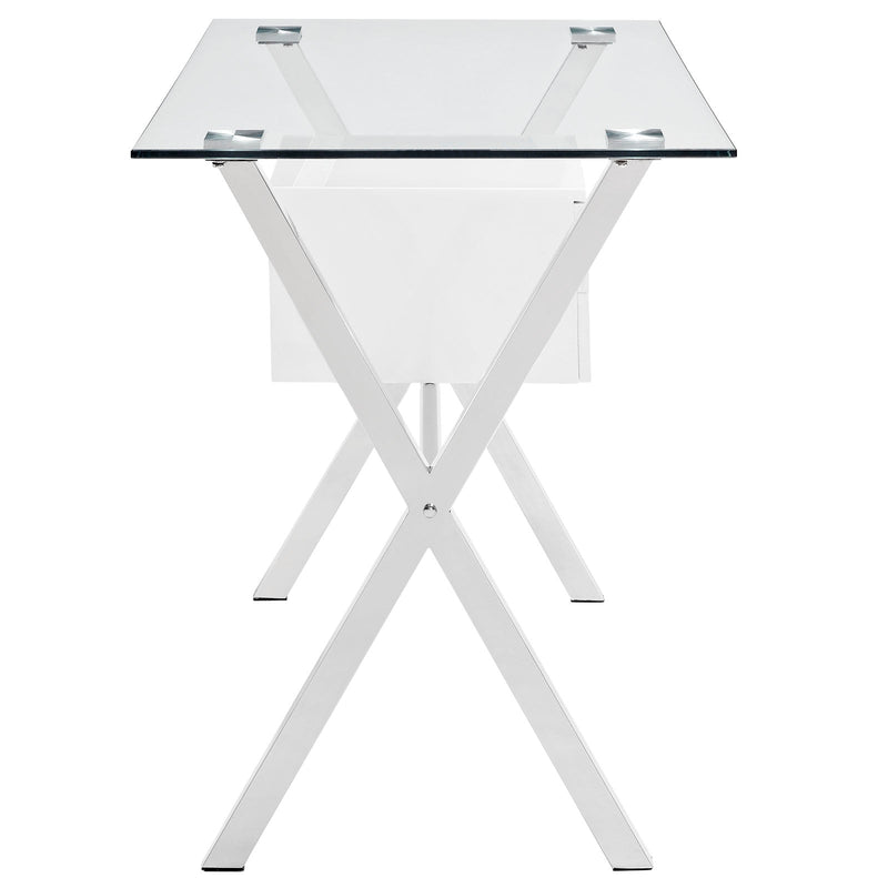 Adriel Glass Top Office Desk