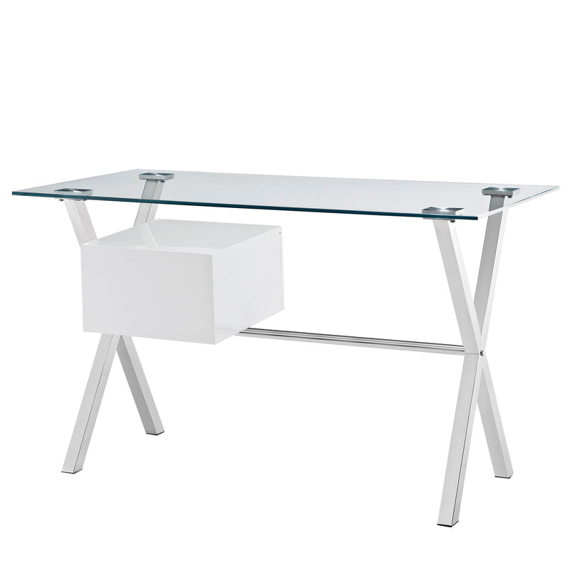 Adriel Glass Top Office Desk