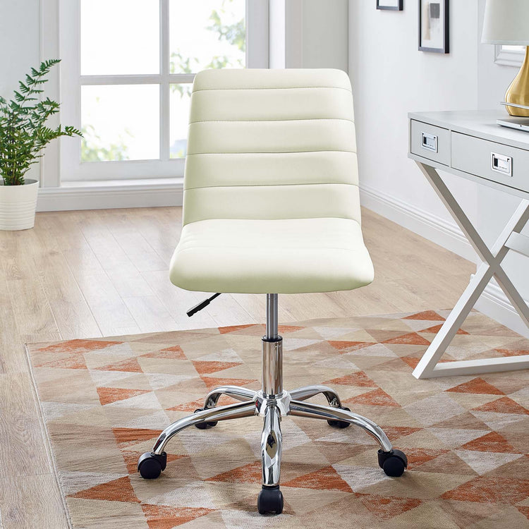 Louise Armless Mid Back Vinyl Office Chair