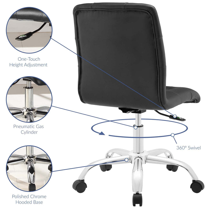 Calliope Armless Mid Back Office Chair