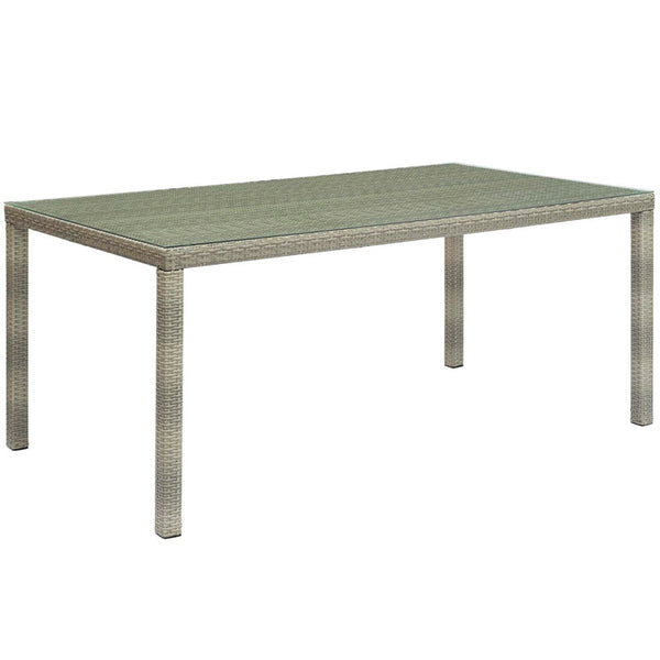 Maisie 70" Outdoor Patio Wicker Rattan Dining Table