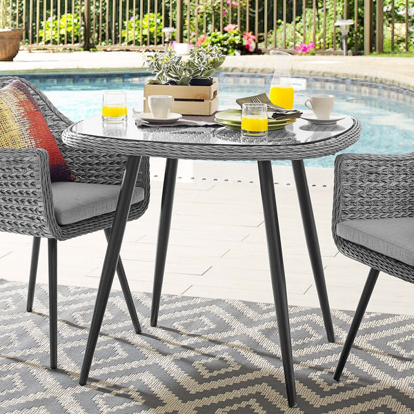 Nico 36" Outdoor Patio Wicker Rattan Dining Table