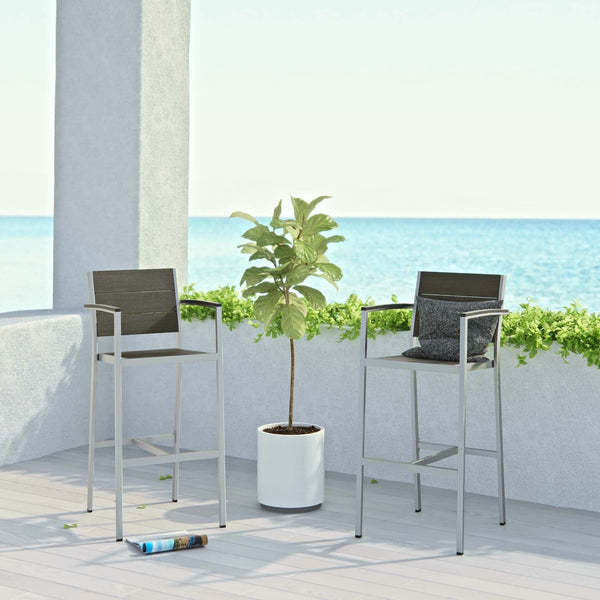 Aviana Bar Stool Outdoor Patio Aluminum Set of 2