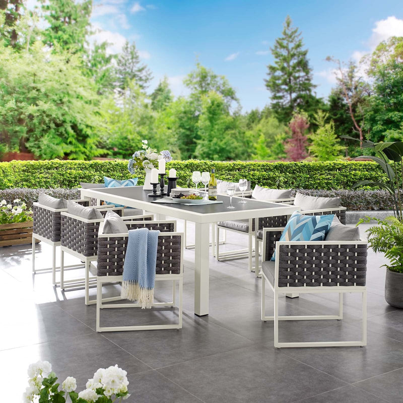 Emory 9 Piece Outdoor Patio Aluminum Dining Set