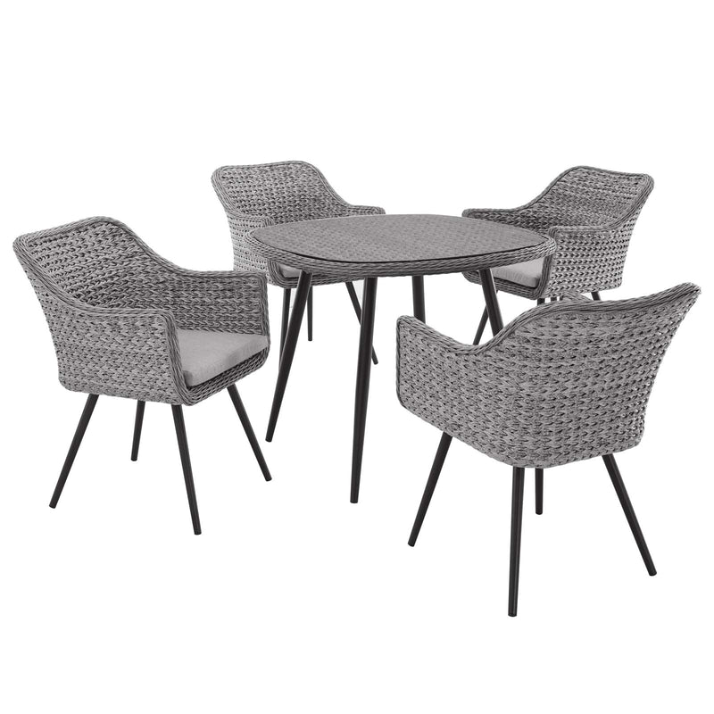 Nico 5 Piece Outdoor Patio Wicker Rattan Dining Set