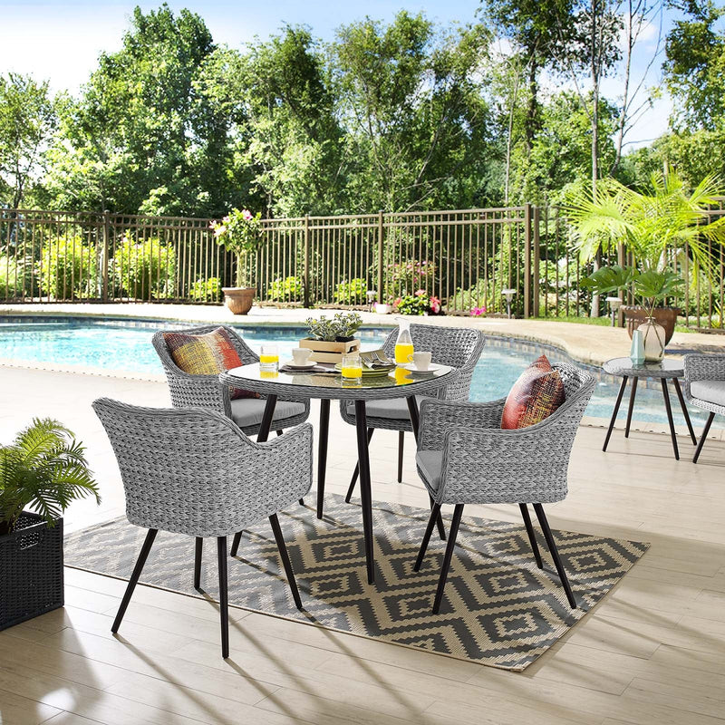 Nico 5 Piece Outdoor Patio Wicker Rattan Dining Set