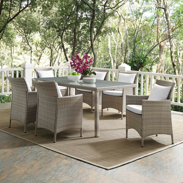 Maisie 7 Piece Outdoor Patio Wicker Rattan Dining Set