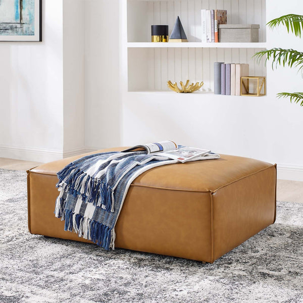 Rhea Vegan Leather Ottoman