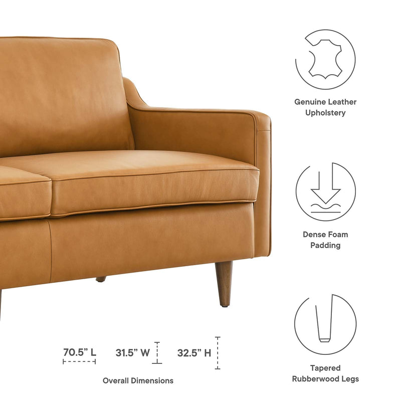 Lillie Genuine Leather Sofa