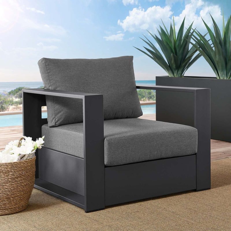 Lionel Outdoor Patio Powder-Coated Aluminum Armchair