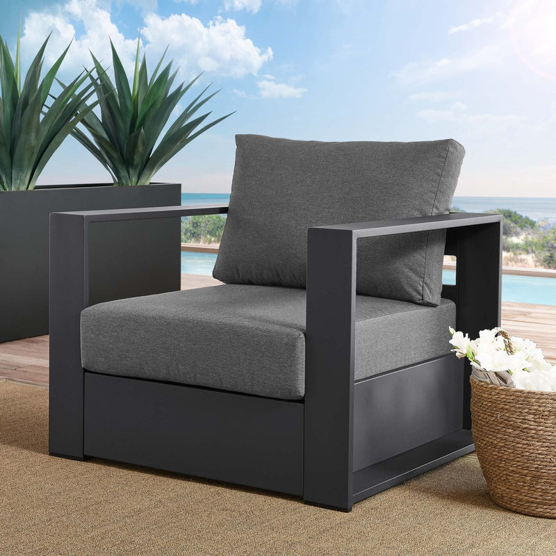 Lionel Outdoor Patio Powder-Coated Aluminum Armchair