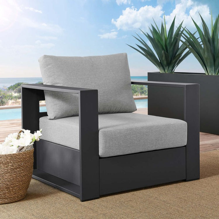 Lionel Outdoor Patio Powder-Coated Aluminum Armchair