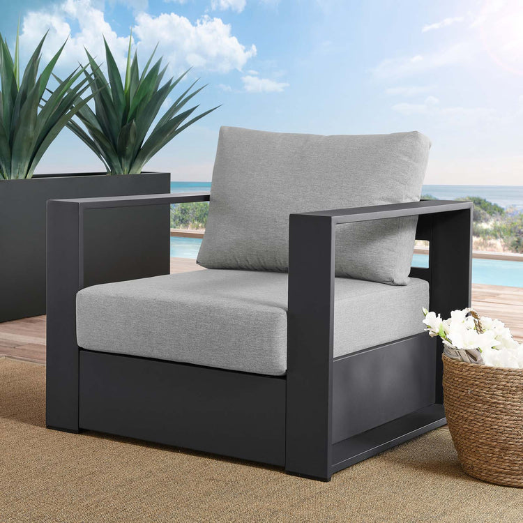 Lionel Outdoor Patio Powder-Coated Aluminum Armchair