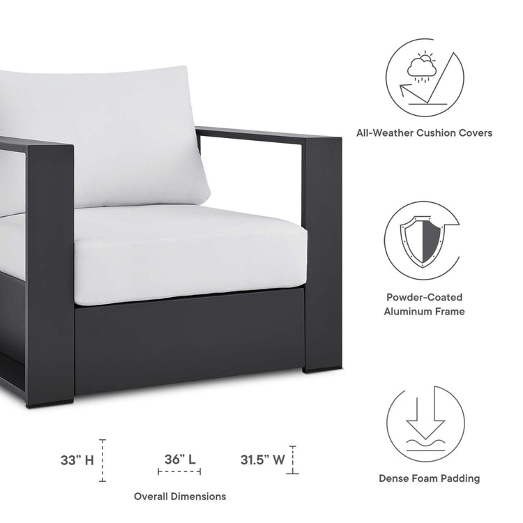 Lionel Outdoor Patio Powder-Coated Aluminum Armchair