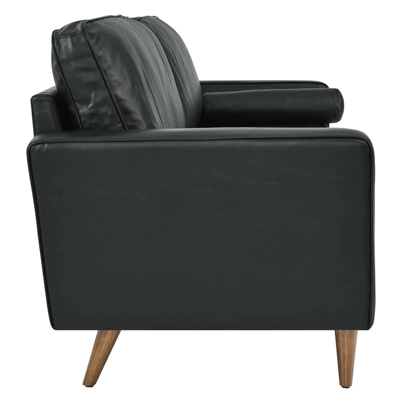 Top Grain Leather Ebony Black Designer Sofa