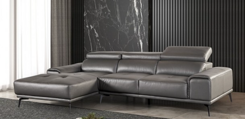 Zephyr L Shaped Top Grain Leather Sectional Lounge Sofa by VinelandOrr