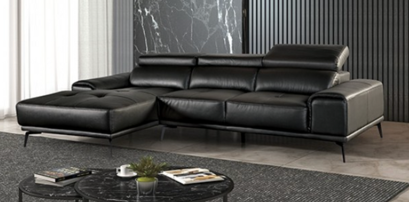 Zephyr L Shaped Top Grain Leather Sectional Lounge Sofa by VinelandOrr