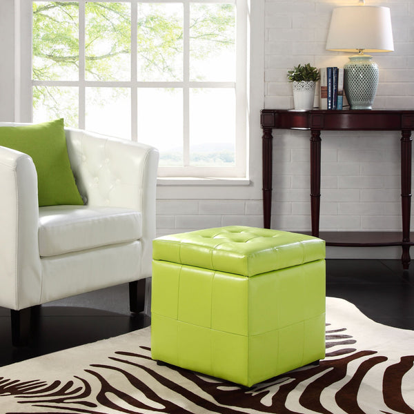 Oakleigh Storage Upholstered Vinyl Ottoman