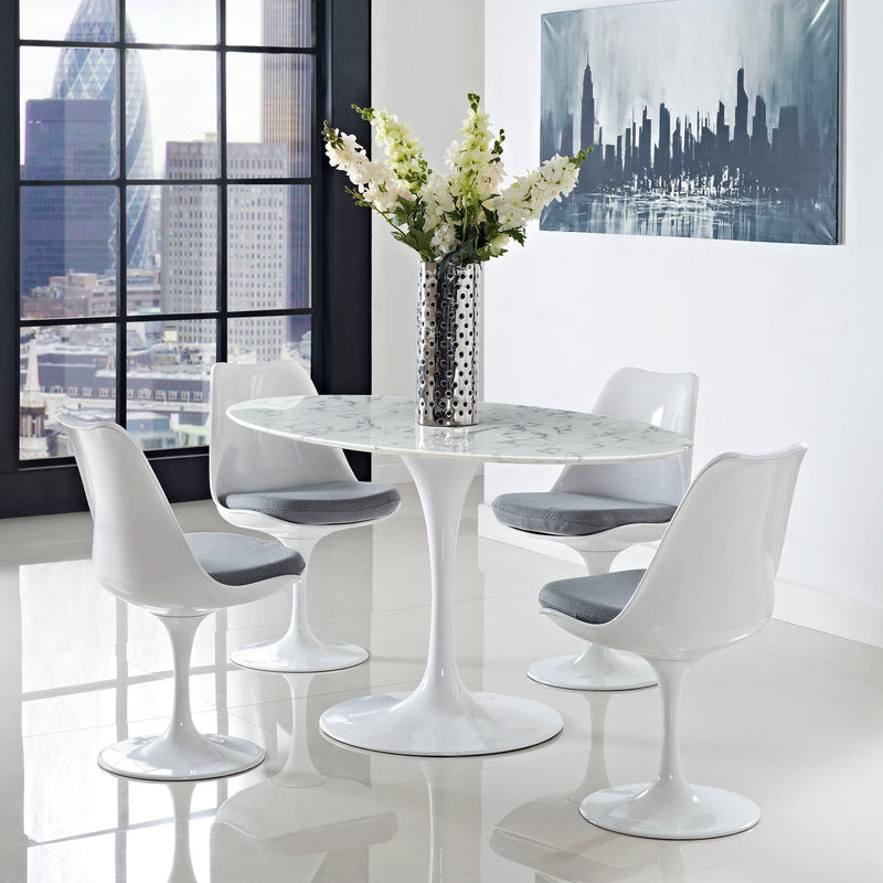 Angie 60" Oval Artificial Marble Dining Table