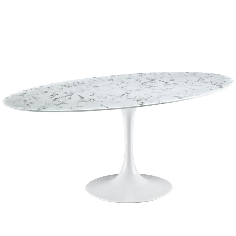 Angie 60" Oval Artificial Marble Dining Table