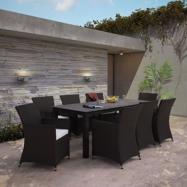 Tru 9 Piece Outdoor Patio Wicker Dining Set