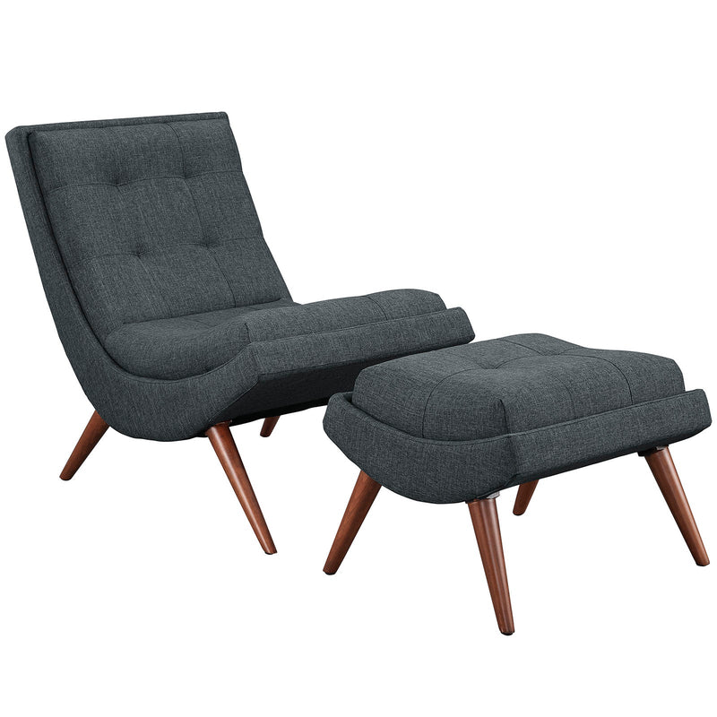 Raquel Upholstered Fabric Lounge Chair Set
