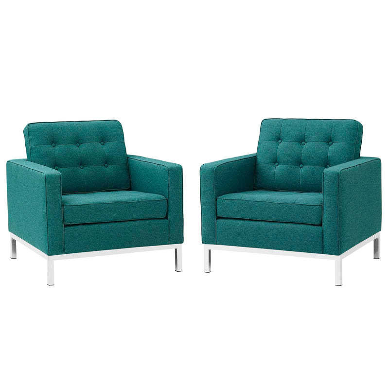 Granger Armchairs Upholstered Fabric Set of 2