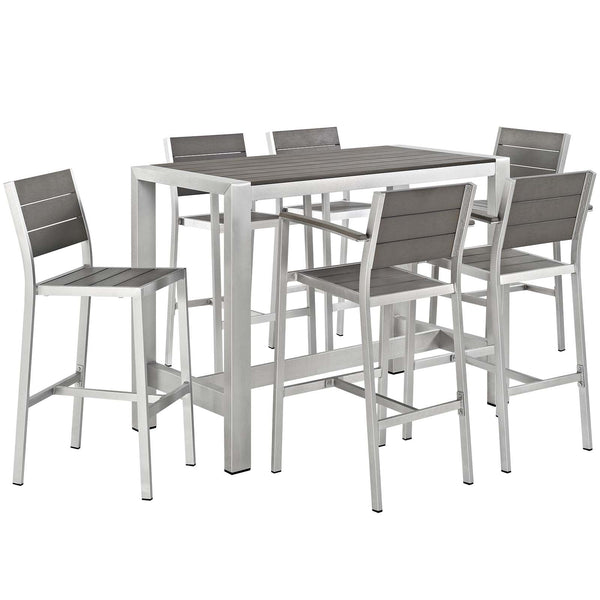 Avalynn 7 Piece Outdoor Patio Aluminum Dining Set