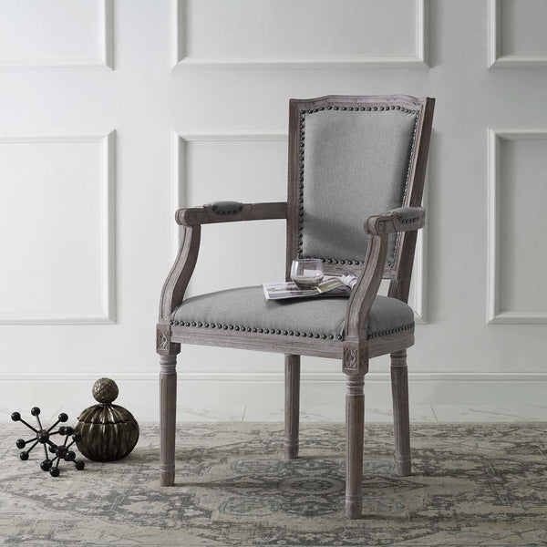 Brylee Vintage French Upholstered Fabric Dining Armchair