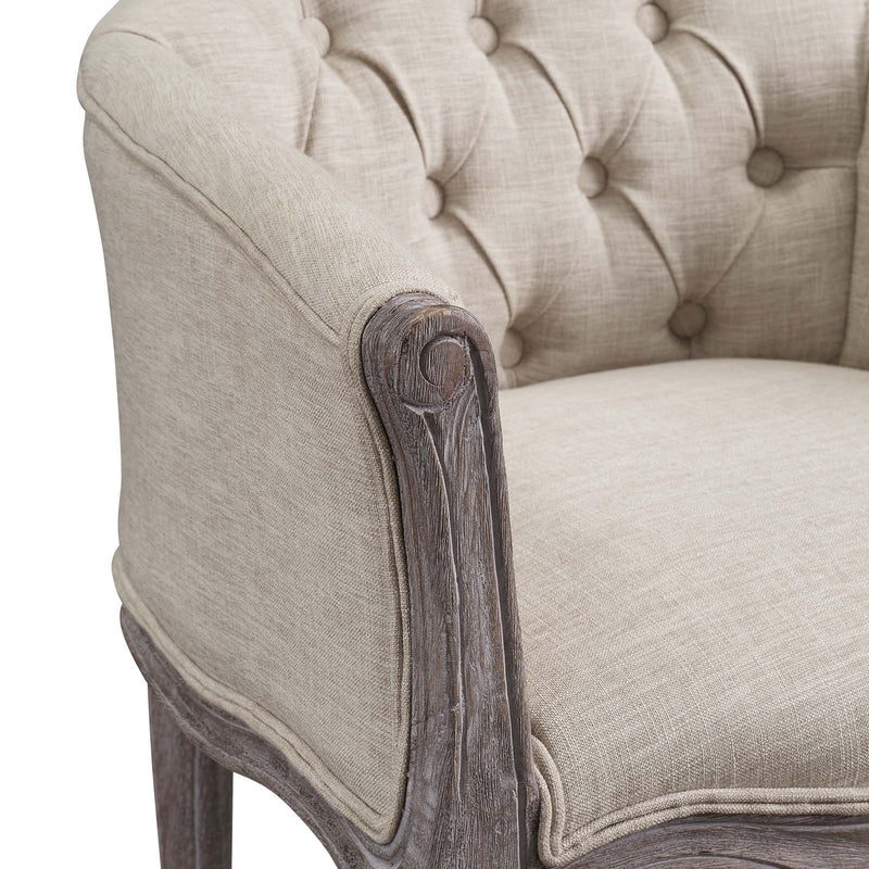 Yehuda Vintage French Upholstered Fabric Accent Chair