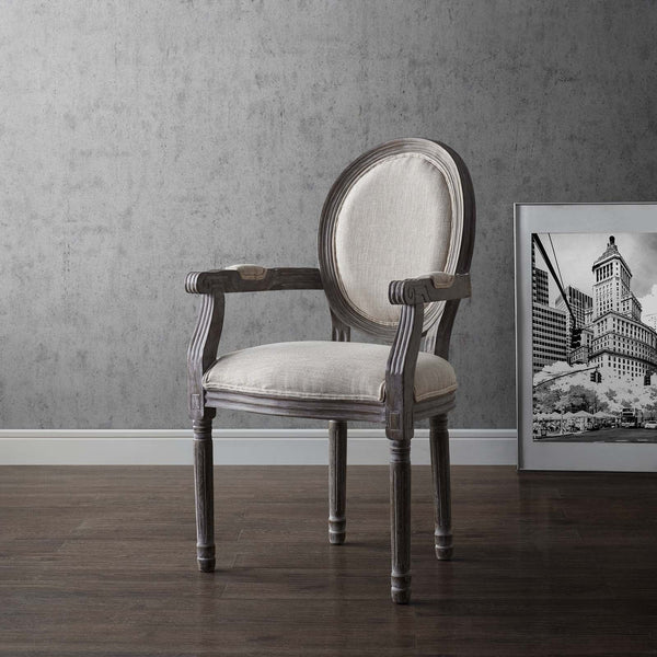 Maximus Vintage French Upholstered Fabric Dining Armchair