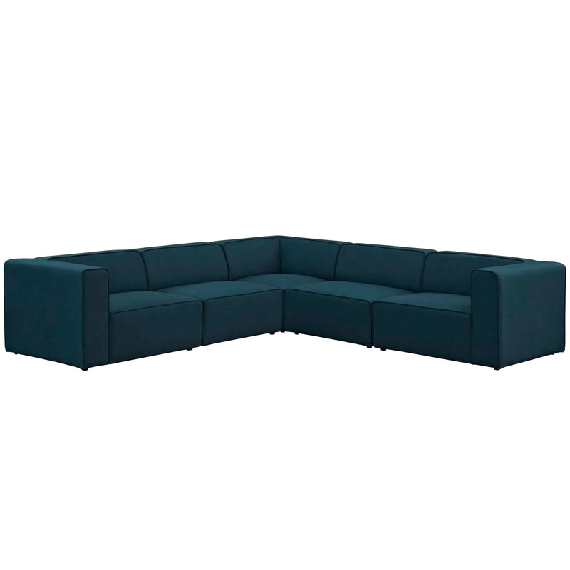 Linda 5 Piece Upholstered Fabric Sectional Sofa Set
