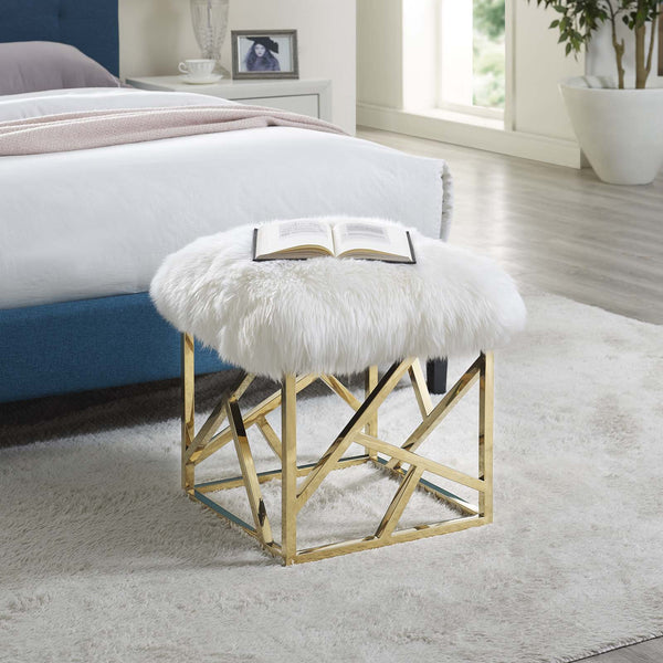 Kaden Sheepskin Ottoman