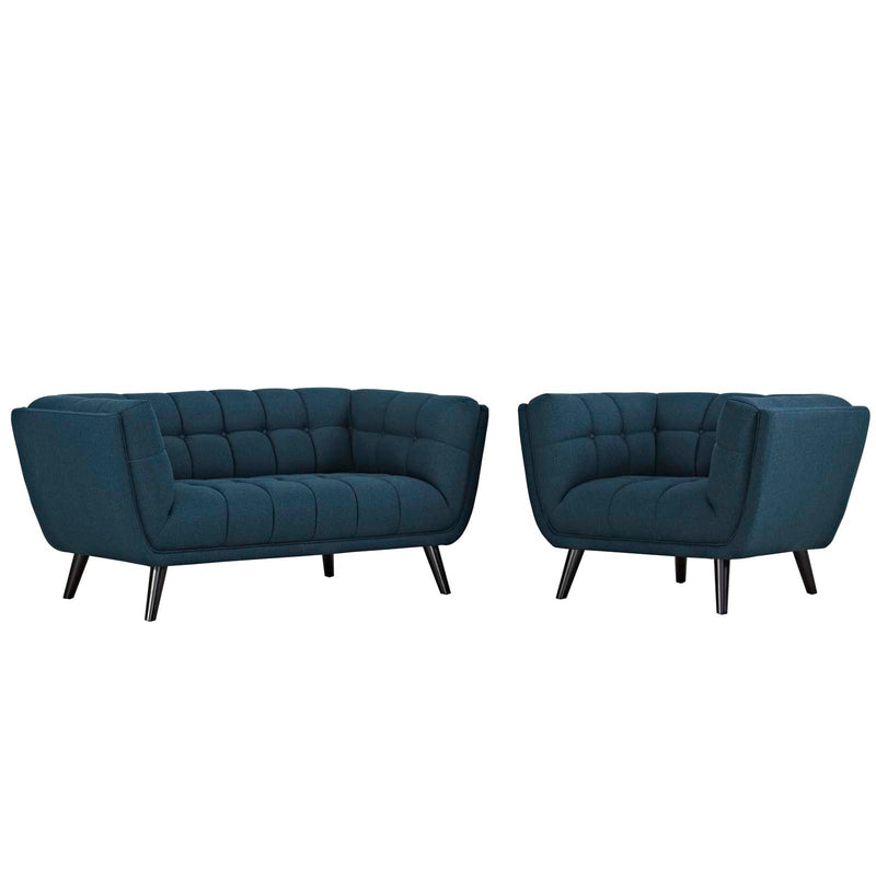 Atharv 2 Piece Upholstered Fabric Loveseat and Armchair Set