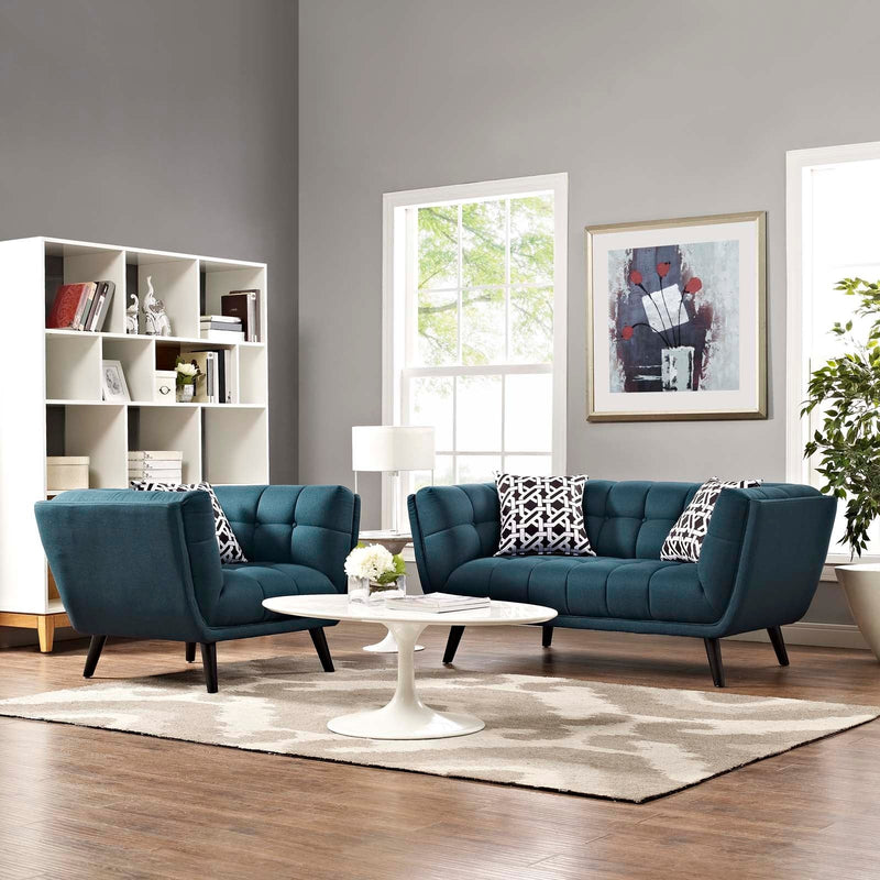 Atharv 2 Piece Upholstered Fabric Loveseat and Armchair Set