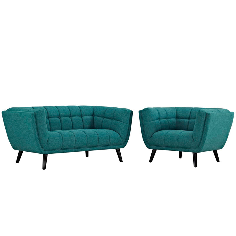 Atharv 2 Piece Upholstered Fabric Loveseat and Armchair Set