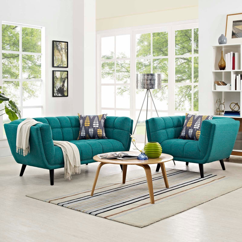 Atharv 2 Piece Upholstered Fabric Loveseat and Armchair Set