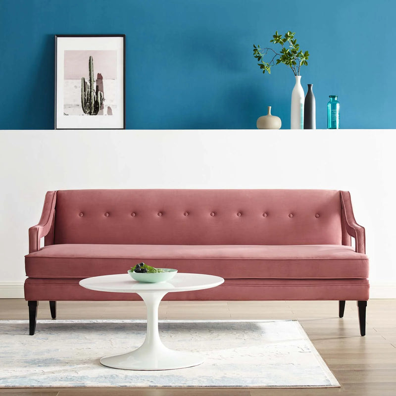 Daleyza Button Tufted Performance Velvet Sofa