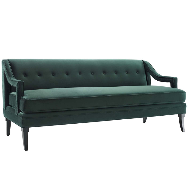 Daleyza Button Tufted Performance Velvet Sofa