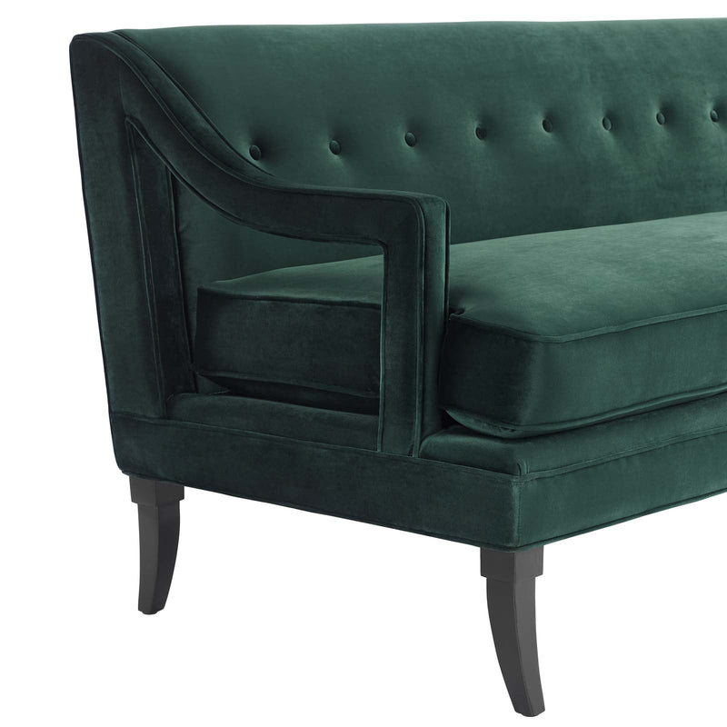 Daleyza Button Tufted Performance Velvet Sofa