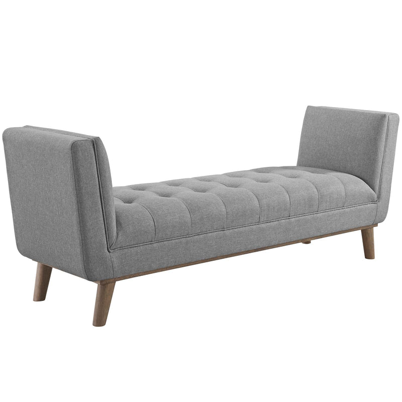 Avyaan Tufted Button Upholstered Fabric Accent Bench