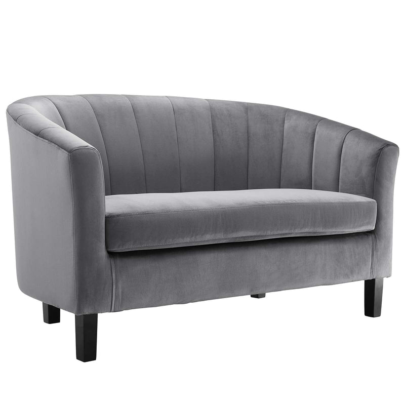 Jamal Channel Tufted Performance Velvet Loveseat