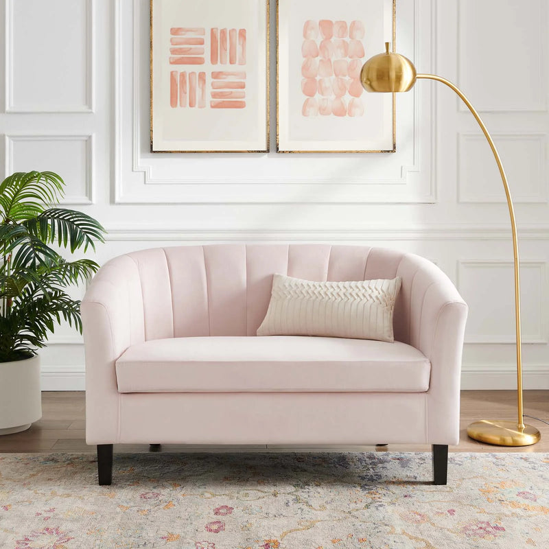 Jamal Channel Tufted Performance Velvet Loveseat