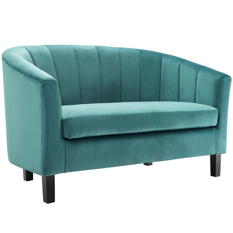 Jamal Channel Tufted Performance Velvet Loveseat