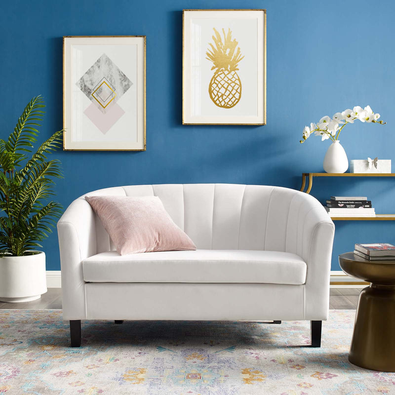 Jamal Channel Tufted Performance Velvet Loveseat