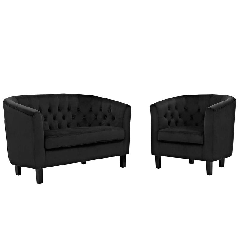 Jamal 2 Piece Performance Velvet Loveseat and Armchair Set