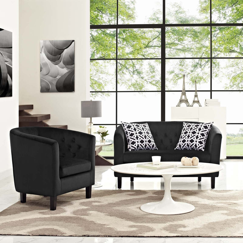 Jamal 2 Piece Performance Velvet Loveseat and Armchair Set