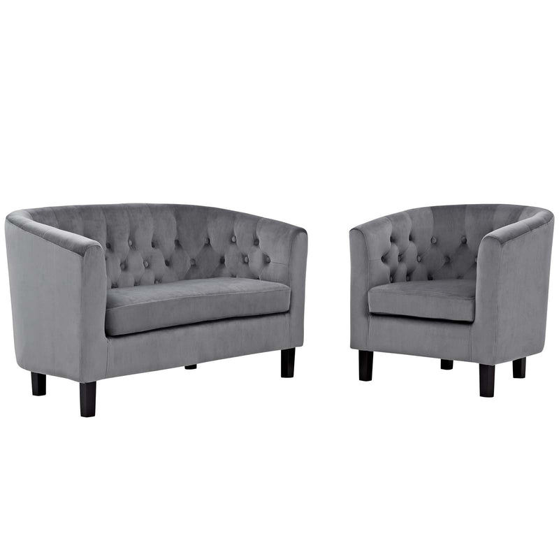 Jamal 2 Piece Performance Velvet Loveseat and Armchair Set