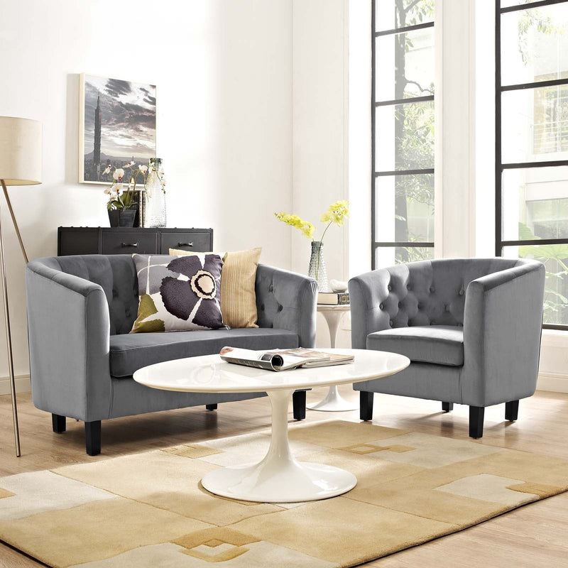 Jamal 2 Piece Performance Velvet Loveseat and Armchair Set