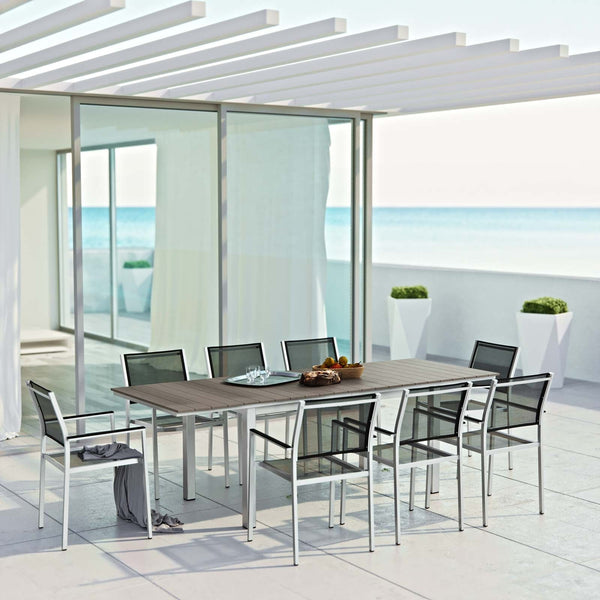 Avalynn 9 Piece Outdoor Patio Aluminum Dining Set